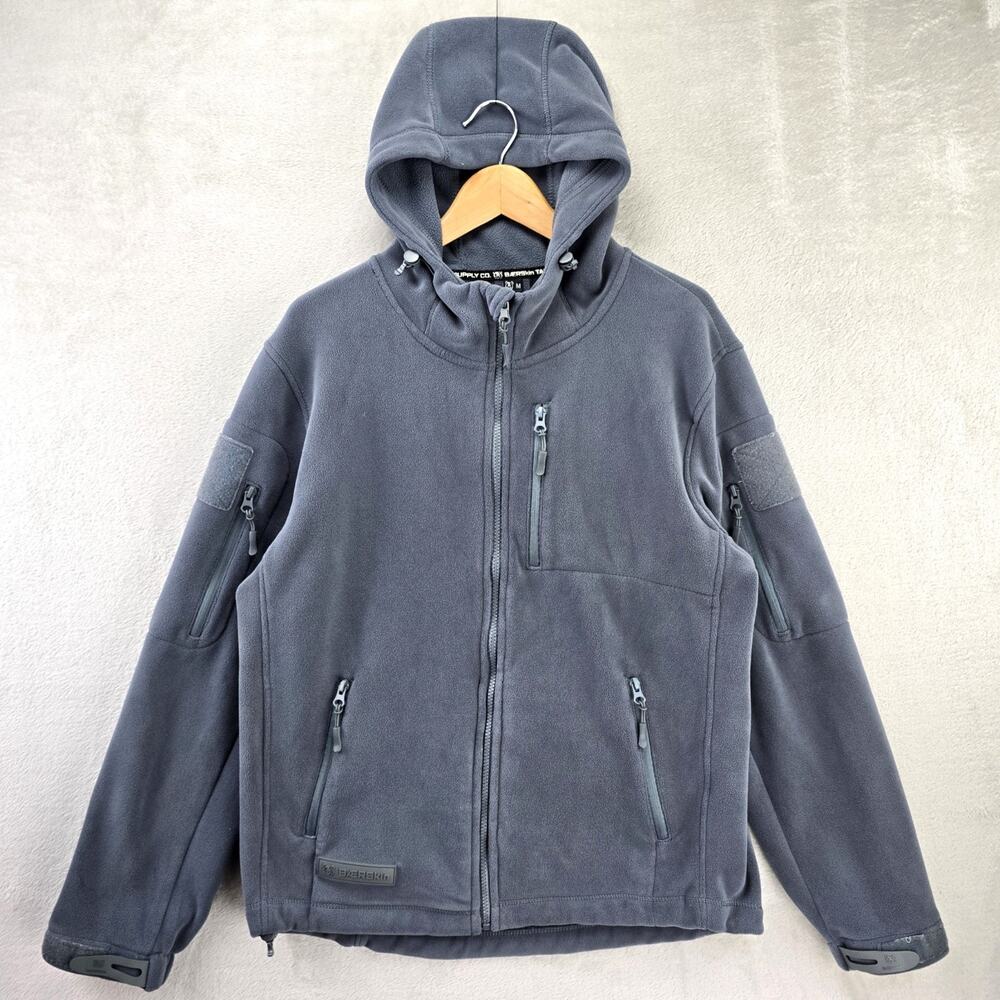 Baerskin Tactical Fleece Hoodie Mens Size Medium Gray Full Zip Hooded Jacket